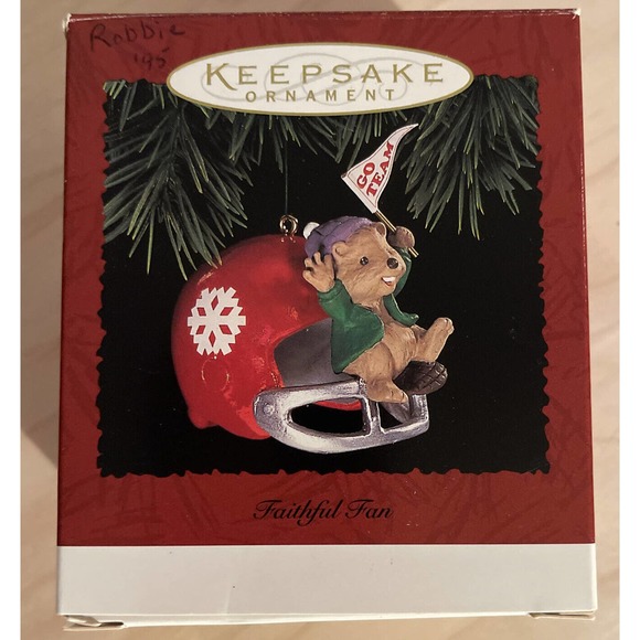 Hallmark Keepsake 1995 “Faithful Fan” Christmas Ornament New In Box - Picture 1 of 2